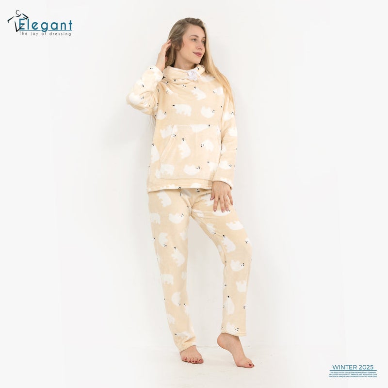 Elegant Polar PJ Turtleneck - Nude Polar Bear - Image 3